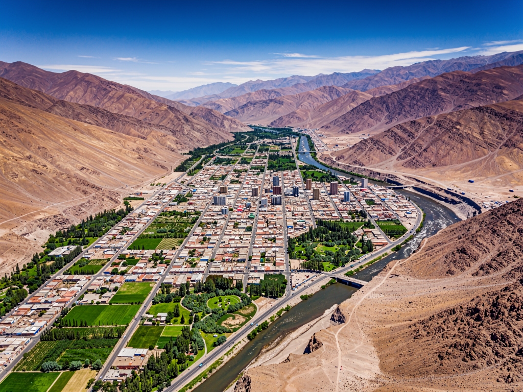 Vista de Copiapó, ciudad en la Región de Atacama, Chile